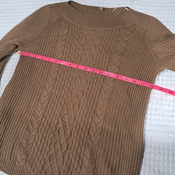 Tommy Hilfiger Beige Cable Knit Sweater For Women - Picture 3 of 13